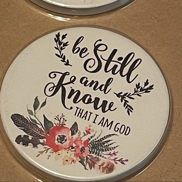 BE Still & Know That I am God Ceramic Car Coasters - Picture 2 of 3